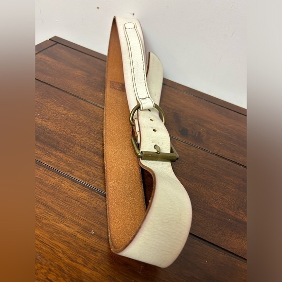 GAP Y2K 90’s White Boho wide Cowgirl Western genuine leather Belt size M - Picture 1 of 9